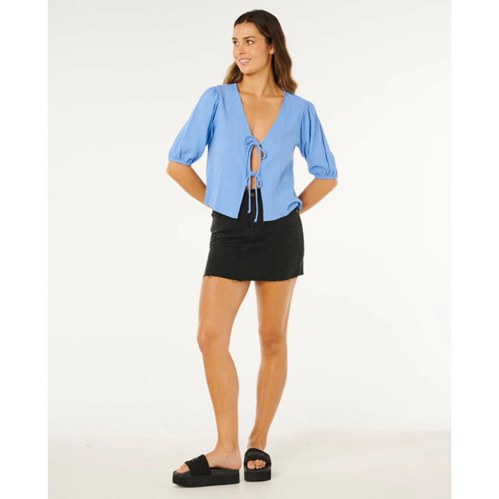 RIP CURL SURF VIBE TIE FRONT TOP CORNFLOWER BLUE