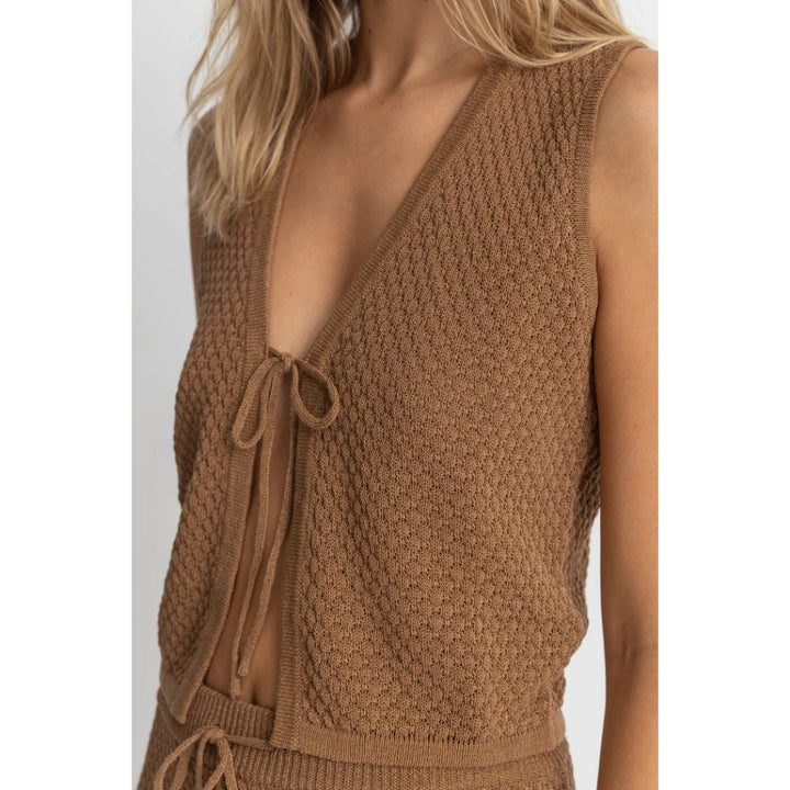 RHYTHM JOSSIE KNIT VEST CHOCOLATE