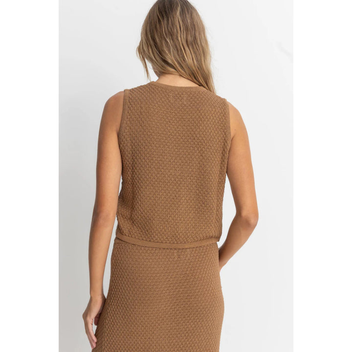 RHYTHM JOSSIE KNIT VEST CHOCOLATE