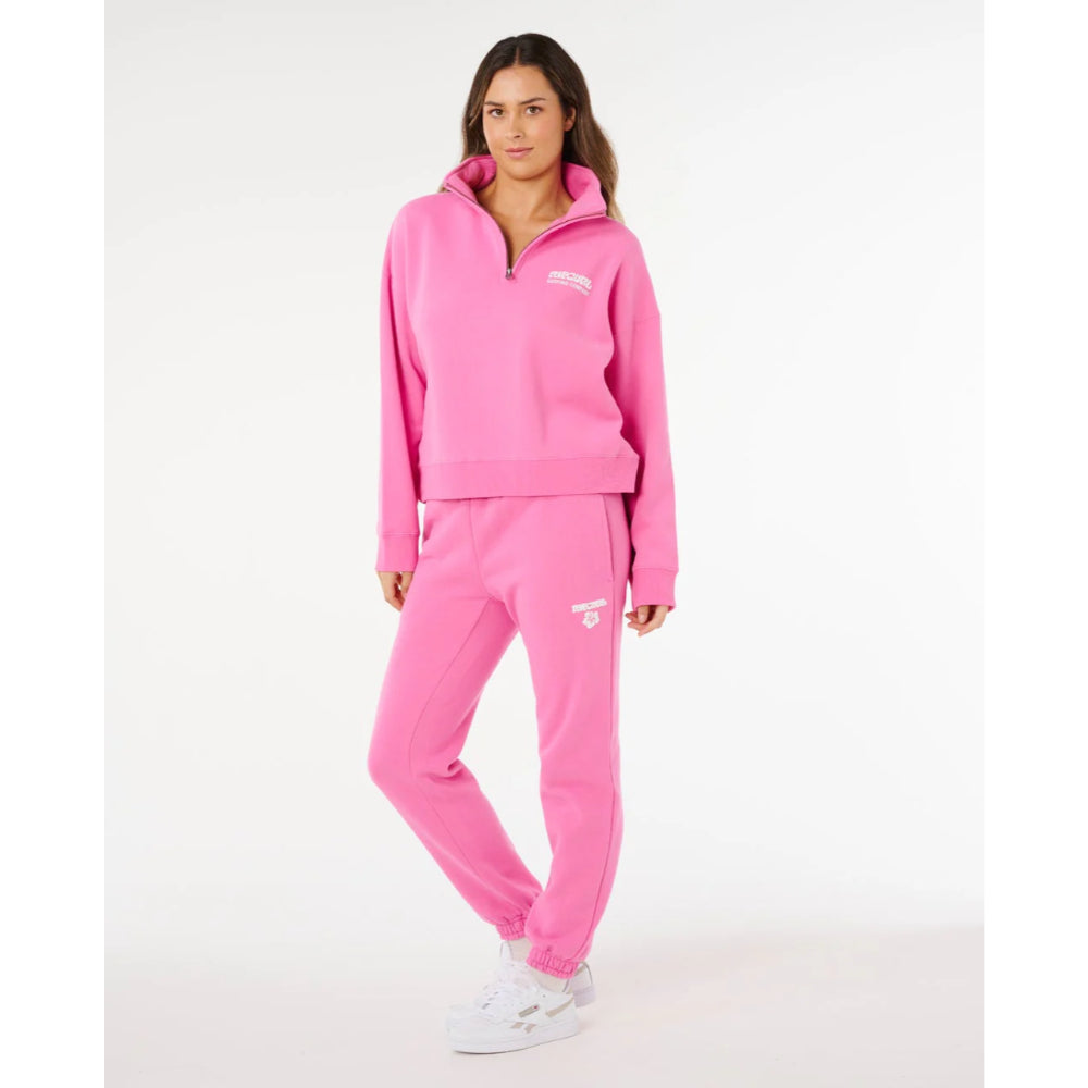 RIP CURL SURF PUFF 1/4 ZIP SUPER PINK