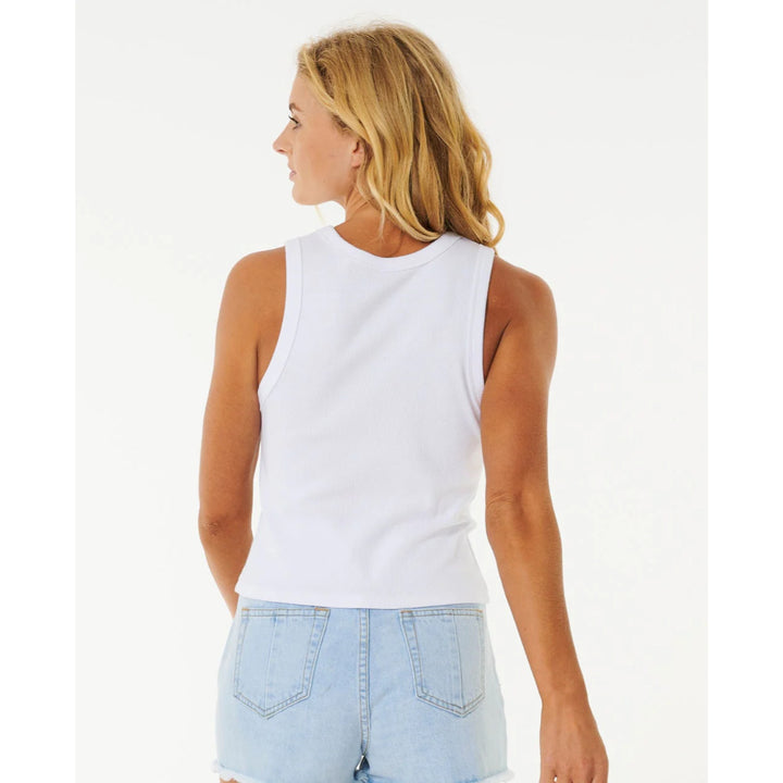 RIP CURL CLASSIC RIBBED TANK TOP OPTICAL WHITE