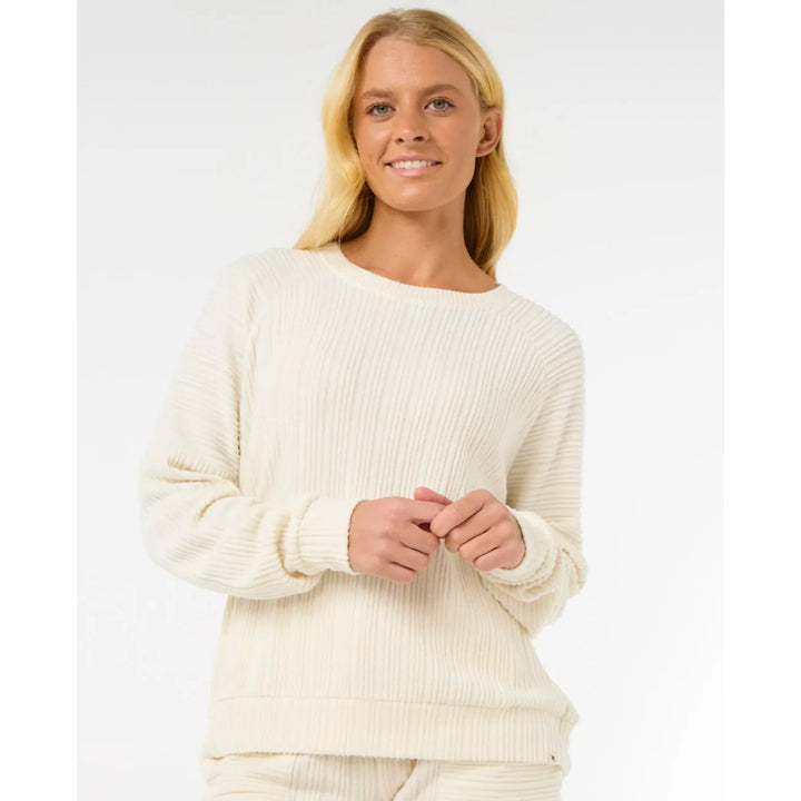 RIP CURL COSY RAGLAN CREW OFF WHITE