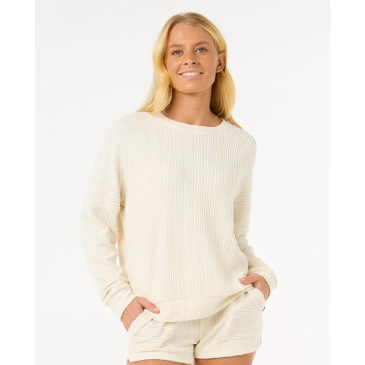 RIP CURL COSY RAGLAN CREW OFF WHITE
