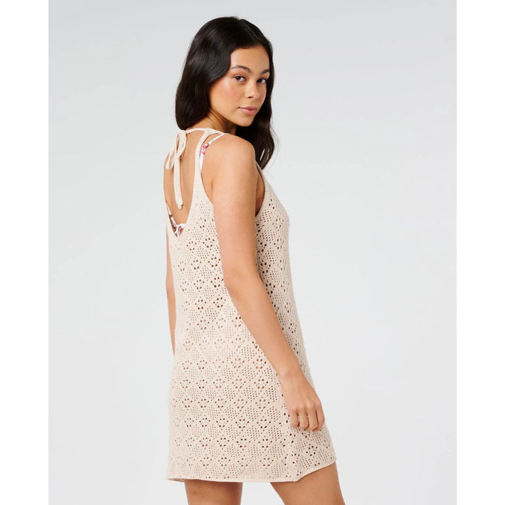 RIP CURL HALF MOON BAY CROCHET DRESS SAND
