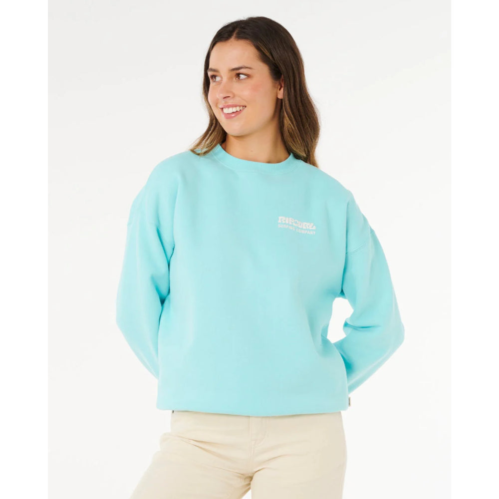 RIP CURL SURF PUFF HERITAGE CREW LIGHT SEA BLUE