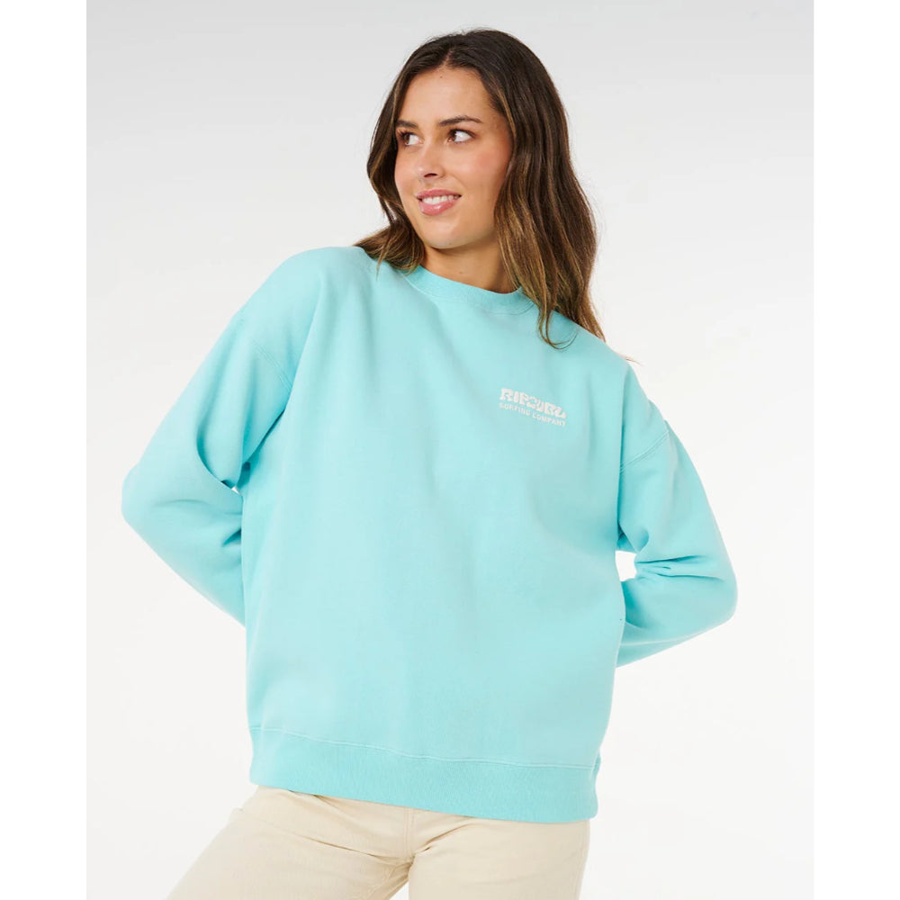 RIP CURL SURF PUFF HERITAGE CREW LIGHT SEA BLUE