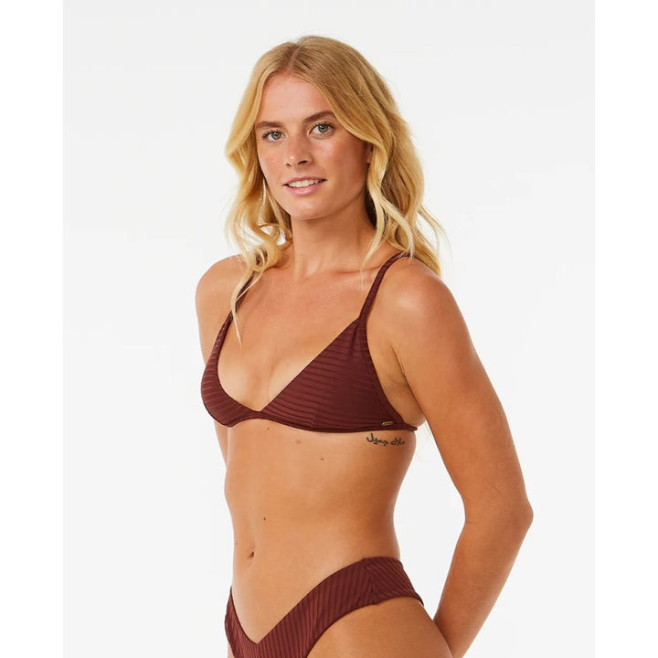 RIP CURL PREMIUM SURF FIXED TRIANGLE TOP PLUM