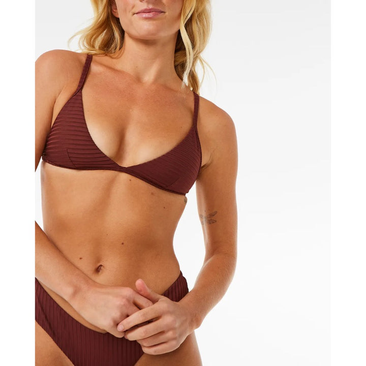 RIP CURL PREMIUM SURF FIXED TRIANGLE TOP PLUM