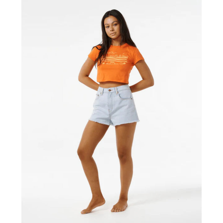RIP CURL SUMMER SOLSTICE BABY TEE BRIGHT ORANGE