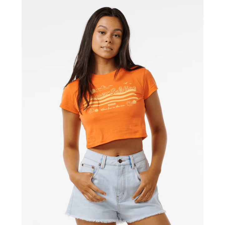 RIP CURL SUMMER SOLSTICE BABY TEE BRIGHT ORANGE