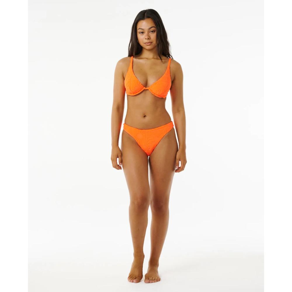 RIP CURL SANTORINI TERRY HI LEG SKIMPY BOTTOM BRIGHT ORANGE