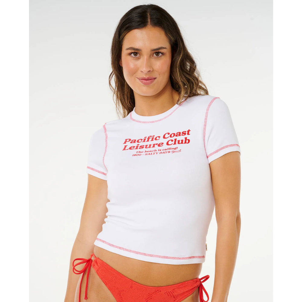 RIP CURL PACIFIC COAST FITTED TEE OPTICAL WHITE