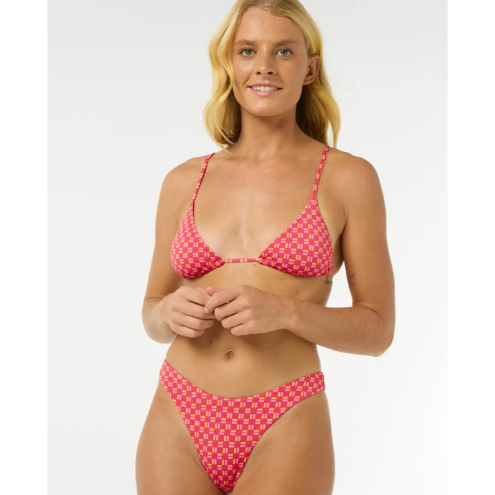 RIP CURL SHELL COVE SLIDING TRIANGLE TOP RED