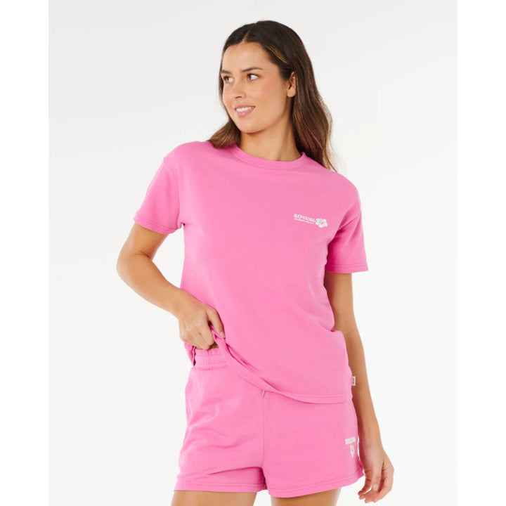 RIP CURL SURF PUFF PARTY PACK RELAXED TEE SUPER PINK