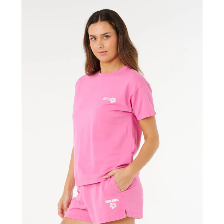 RIP CURL SURF PUFF PARTY PACK RELAXED TEE SUPER PINK
