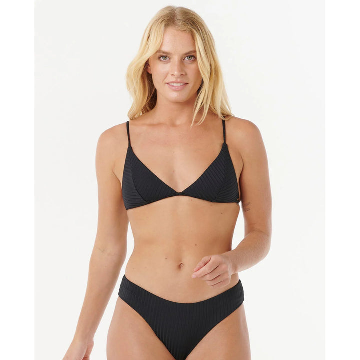 RIP CURL PREMIUM SURF FIXED TRIANGLE TOP NOIR