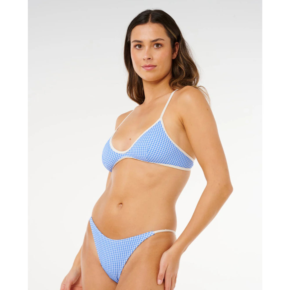 RIP CURL POOLSIDE HIGH LEG SKIMPY BOTTOM BLUE