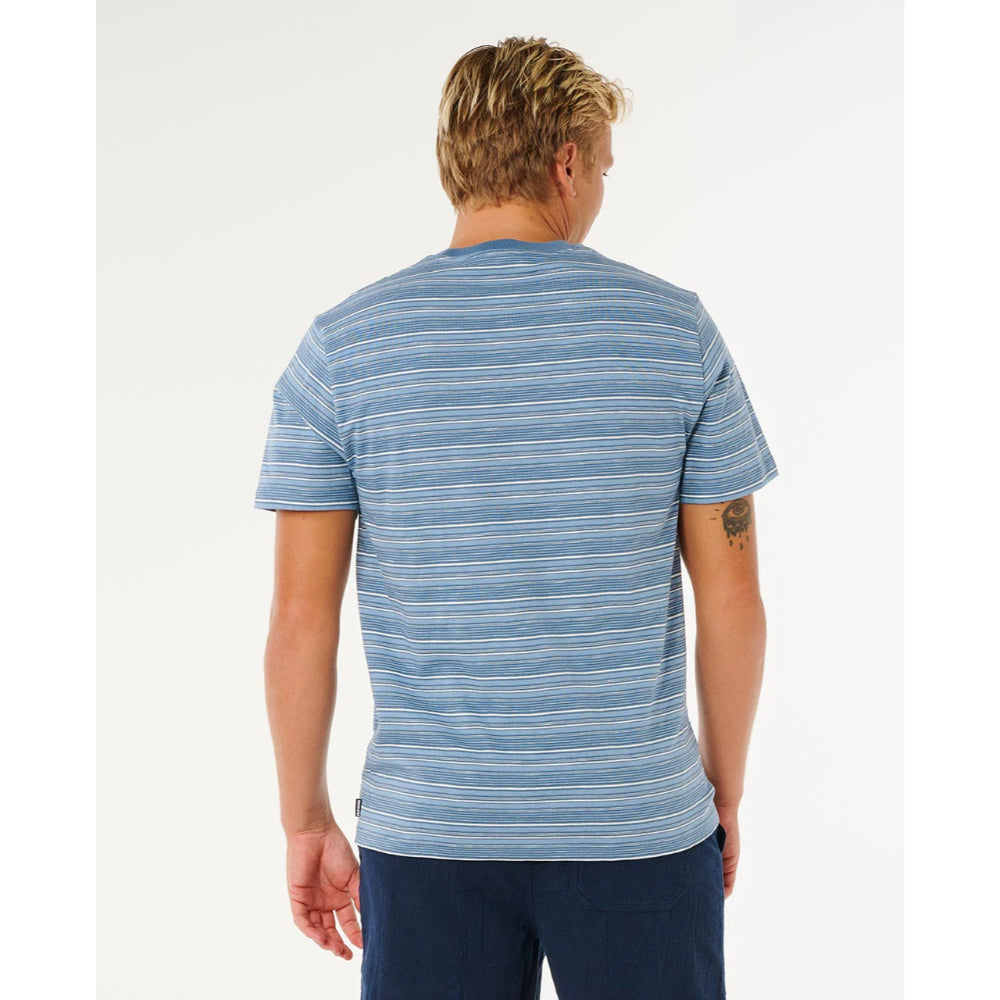 RIP CURL PACIFIC RINSE STRIPE RELAXED TEE FADED DENIM