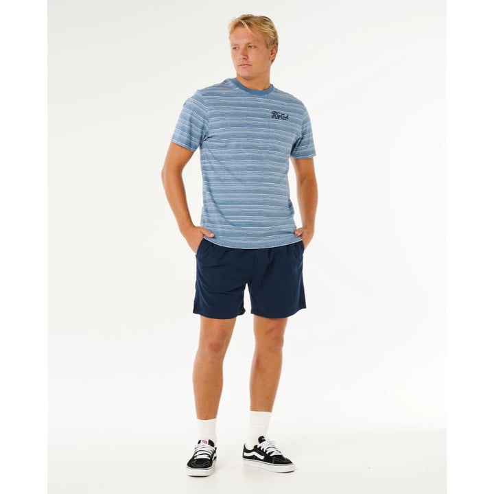 RIP CURL PACIFIC RINSE STRIPE RELAXED TEE FADED DENIM