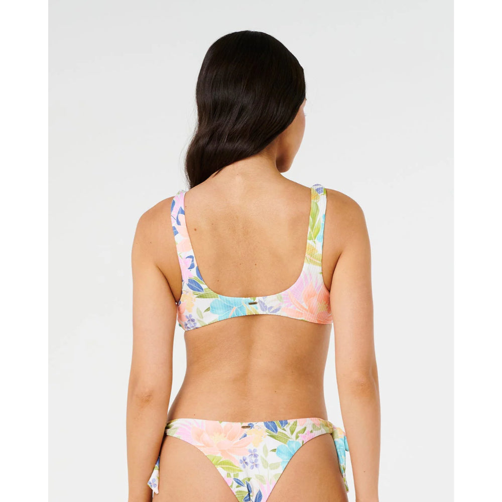 RIP CURL CATALINA ISLAND TIE FRONT CROP TOP MULTICO