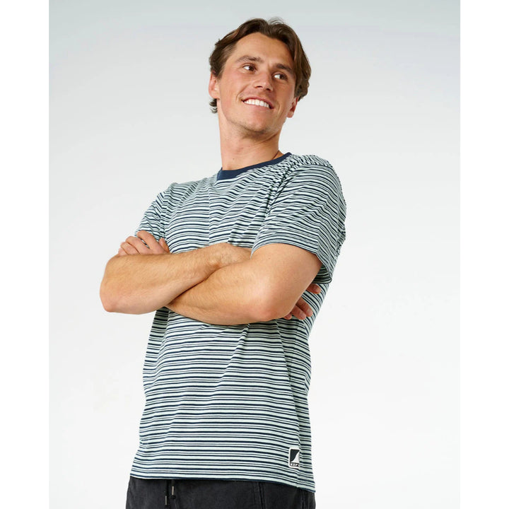 RIP CURL ARTIST OF THE SEARCH STRIPE RELAXED TEE DARK NAVY