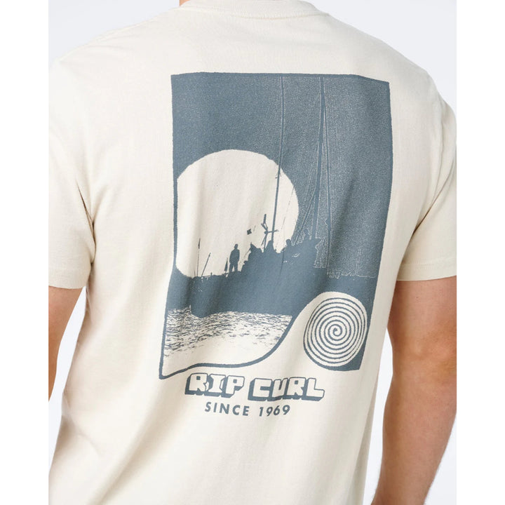 RIP CURL AOTS SAILBOAT TEE VINTAGE WHITE