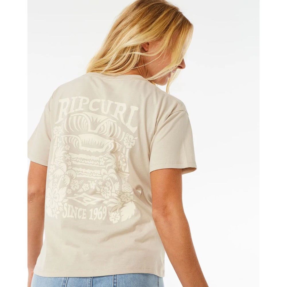 RIP CURL TIKI TROPICS RELAXED TEE NATURAL