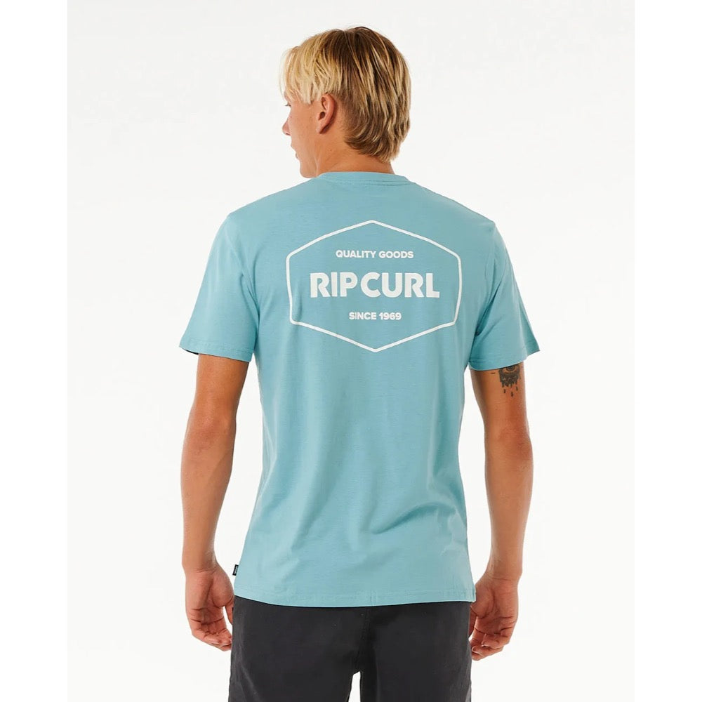 RIP CURL STAPLER TEE DUSTY BLUE