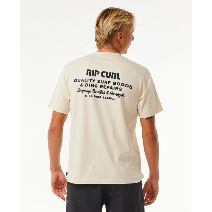 RIP CURL HERITAGE DING REPAIRS TEE VINTAGE WHITE