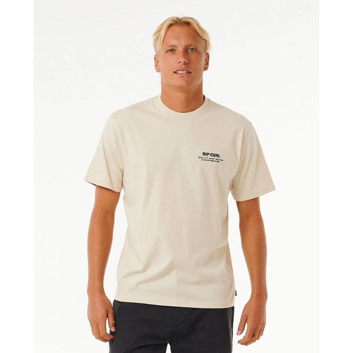 RIP CURL HERITAGE DING REPAIRS TEE VINTAGE WHITE