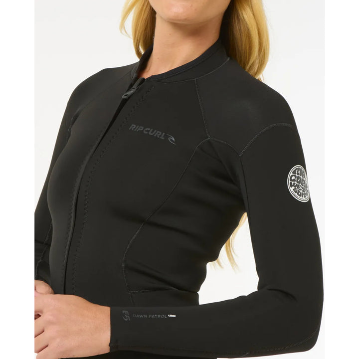 RIP CURL WMS DAWN PATROL 1.5MM FRONT ZIP BLACK