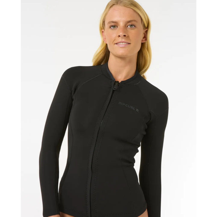 RIP CURL WMS DAWN PATROL 1.5MM FRONT ZIP BLACK