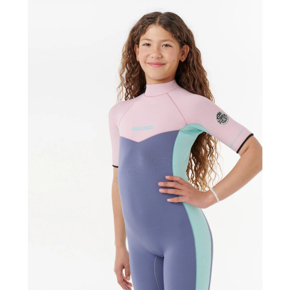 RIP CURL GIRLS DAWN PATROL 2MM BACK ZIP PINK