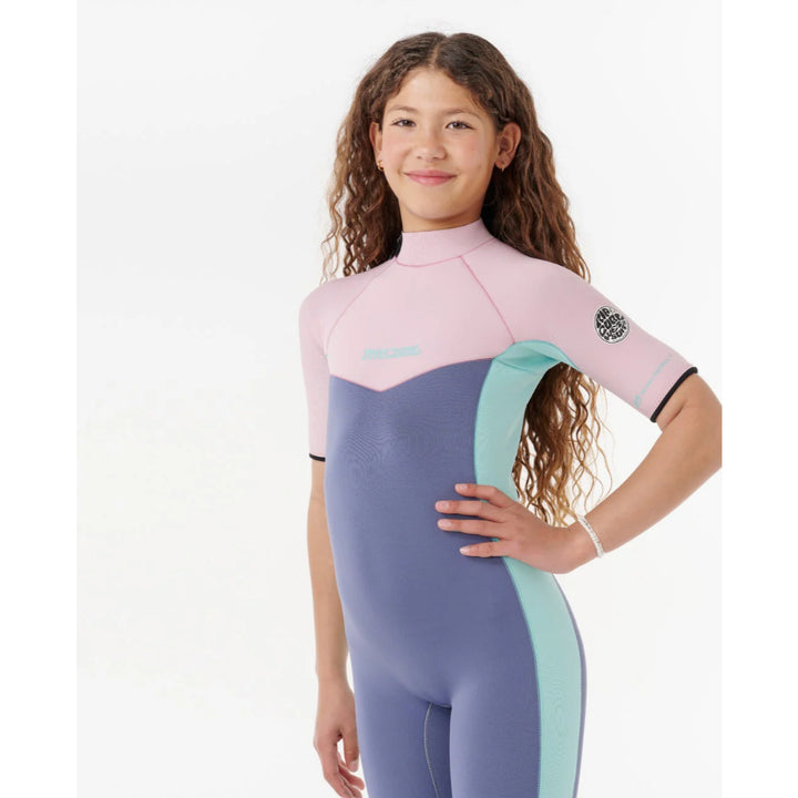 RIP CURL GIRLS DAWN PATROL 2MM BACK ZIP PINK