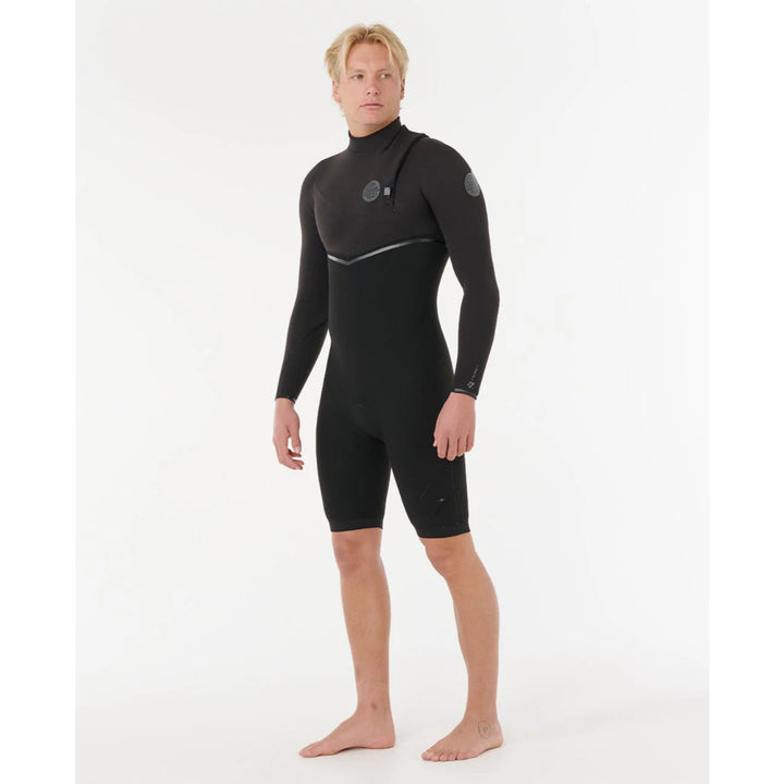 RIP CURL E-BOMB LONG SLEEVE 2MM ZIP FREE BLACK
