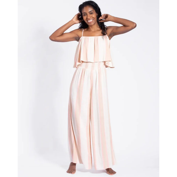 RIP CURL LA QUINTA STRIPE JUMPSUIT NATURAL