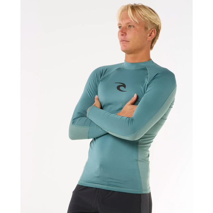 RIP CURL WAVES UV L/S RASH GUARD BLUESTONE
