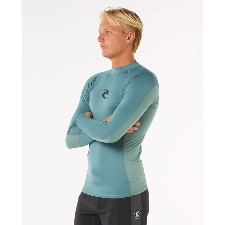 RIP CURL WAVES UV L/S RASH GUARD BLUESTONE