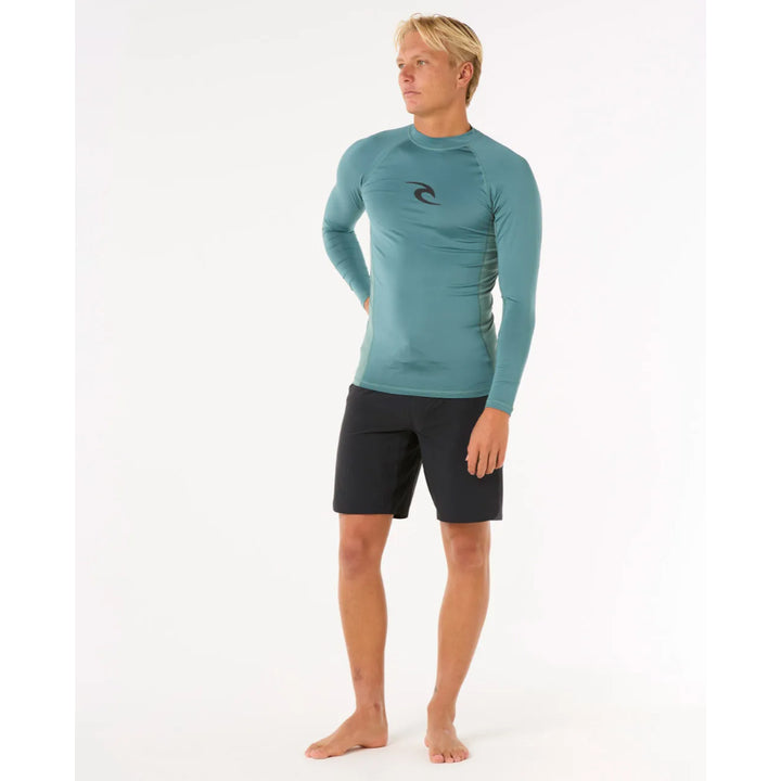 RIP CURL WAVES UV L/S RASH GUARD BLUESTONE