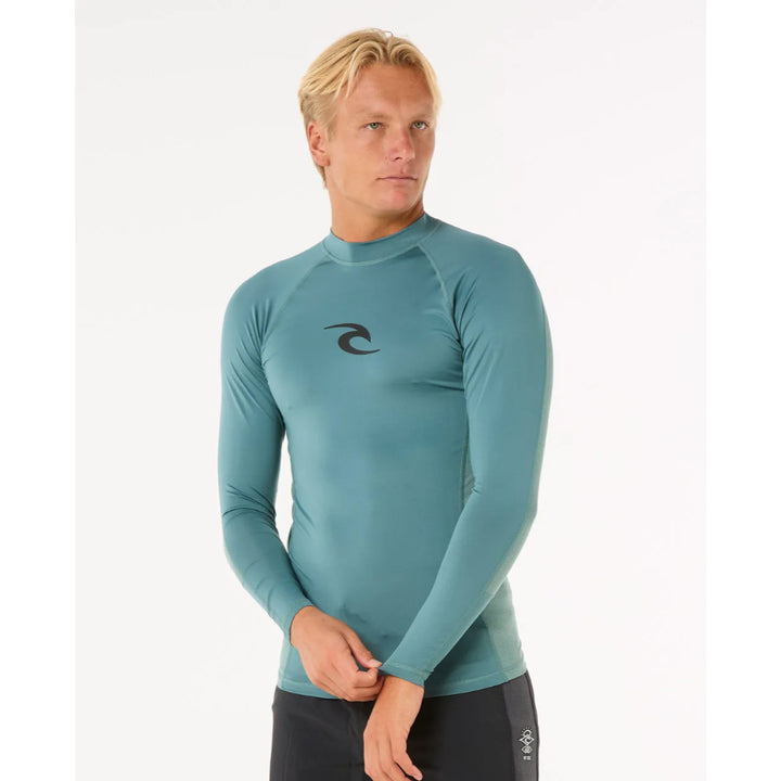 RIP CURL WAVES UV L/S RASH GUARD BLUESTONE