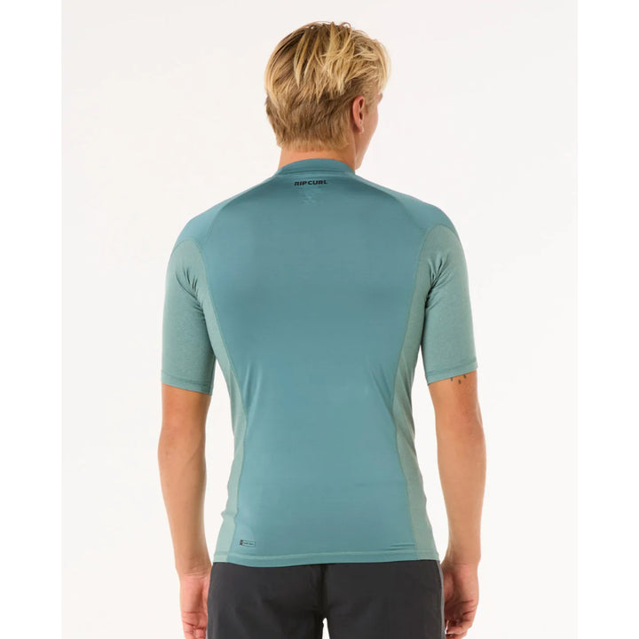 RIP CURL WAVES UV S/S RASH GUARD BLUESTONE