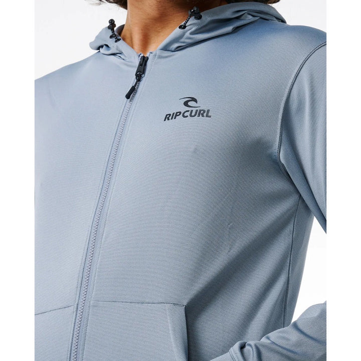 RIP CURL STACK ZIP THROUGH HOOD RASH GUARD TRADEWINDS