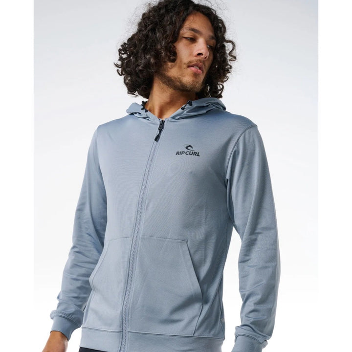 RIP CURL STACK ZIP THROUGH HOOD RASH GUARD TRADEWINDS