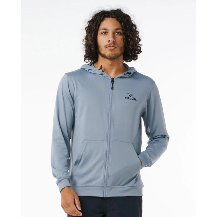 RIP CURL STACK ZIP THROUGH HOOD RASH GUARD TRADEWINDS