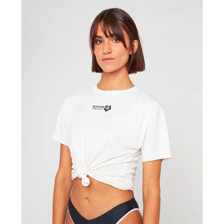 RIP CURL HIBISCUS SURFLITE RASHGUARD BONE