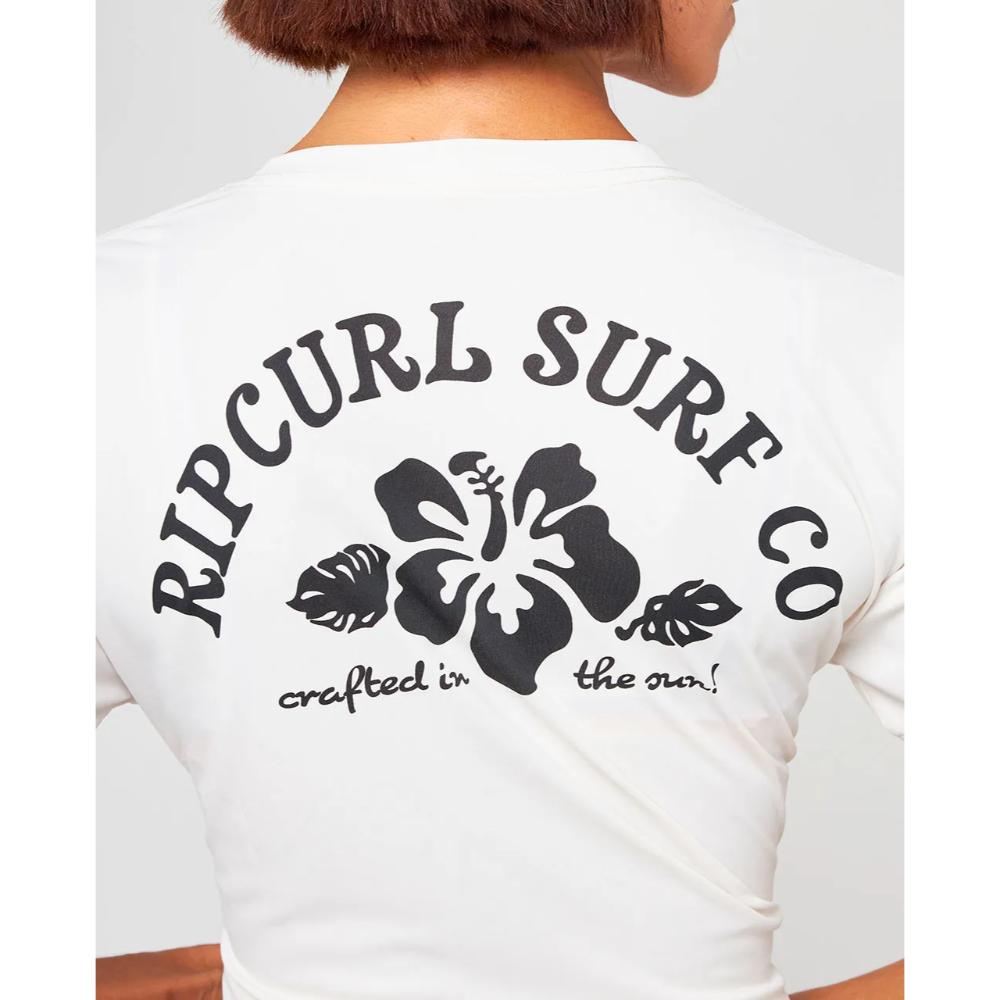 RIP CURL HIBISCUS SURFLITE RASHGUARD BONE