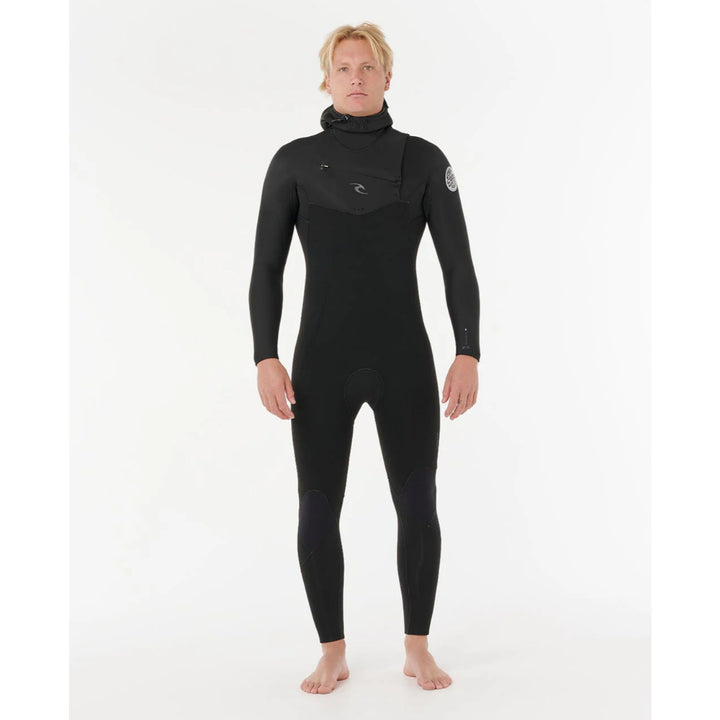 RIP CURL DAWN PATROL 5/4 HOODED CHEST ZIP BLACK