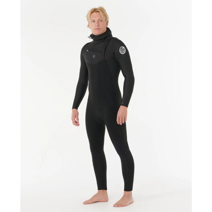 RIP CURL DAWN PATROL 5/4 HOODED CHEST ZIP BLACK