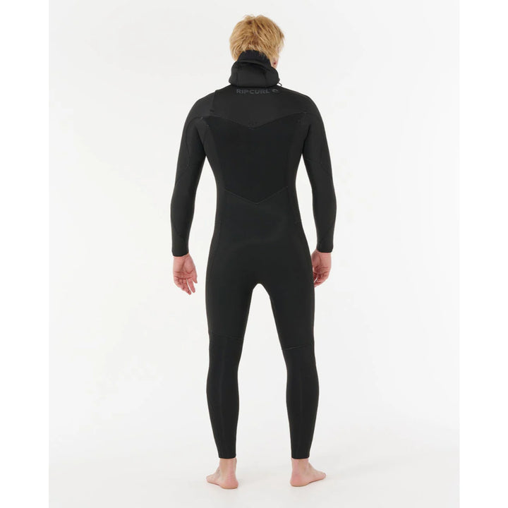 RIP CURL DAWN PATROL 5/4 HOODED CHEST ZIP BLACK