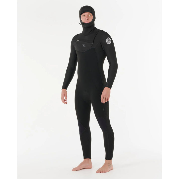 RIP CURL DAWN PATROL 5/4 HOODED CHEST ZIP BLACK